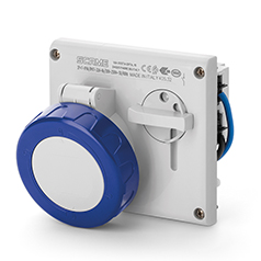 Base em.sal.rect. RAPID 16A 2P+T 200-250V con protección IP67